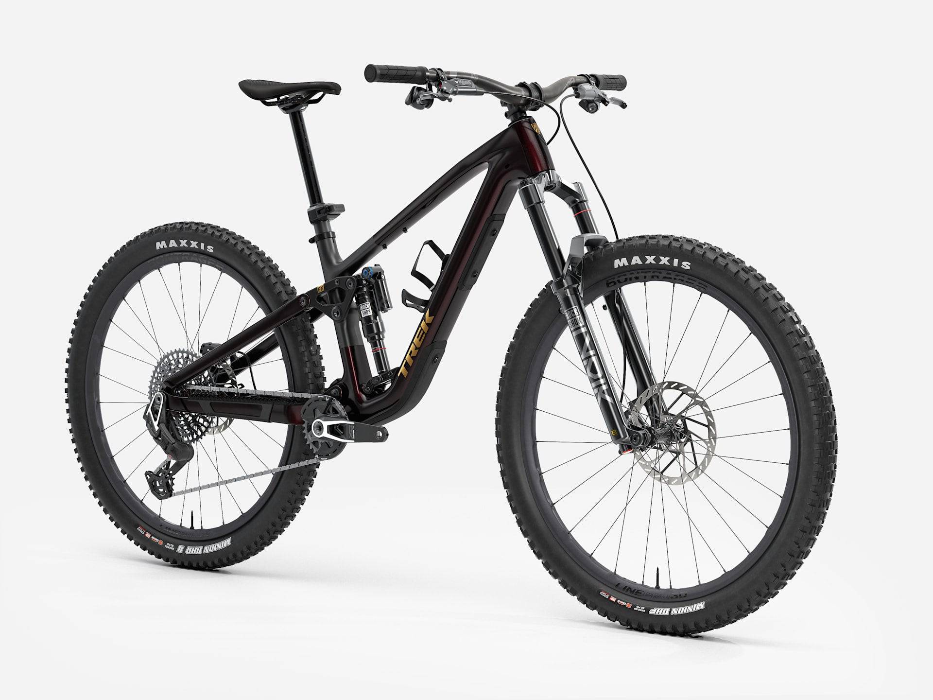 Trek Fuel EX 9.9 X0 AXS Gen 7 mountain bike with full suspension, black frame, and advanced trail performance components.