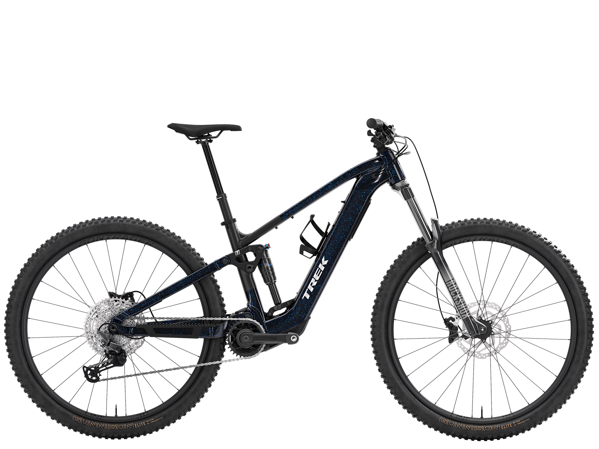 Trek Fuel+ EX 5 Gen 2 2026 e-mountain bike for trail riding, featuring a rugged frame and advanced suspension system.