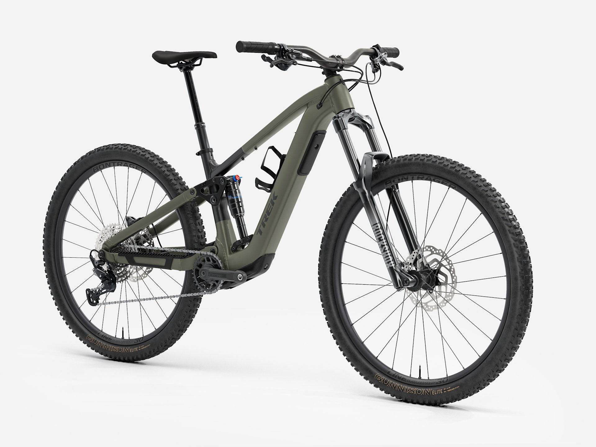 Trek Fuel+ EX 5 Gen 2 2026 e-mountain bike for trail riding and endurance, with a sleek frame and mountain bike features.