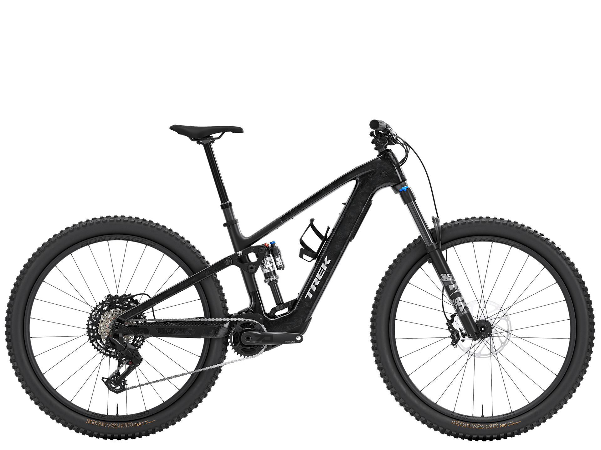 Trek Fuel+ EX 9.7 Gen 2 electric mountain bike with lightweight frame and adjustable motor assist, ready for trail riding.