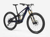 Trek Fuel+ EX 9.8 XT Gen 2 electric mountain bike with black frame, knobby tires, and suspension forks for off-road riding.