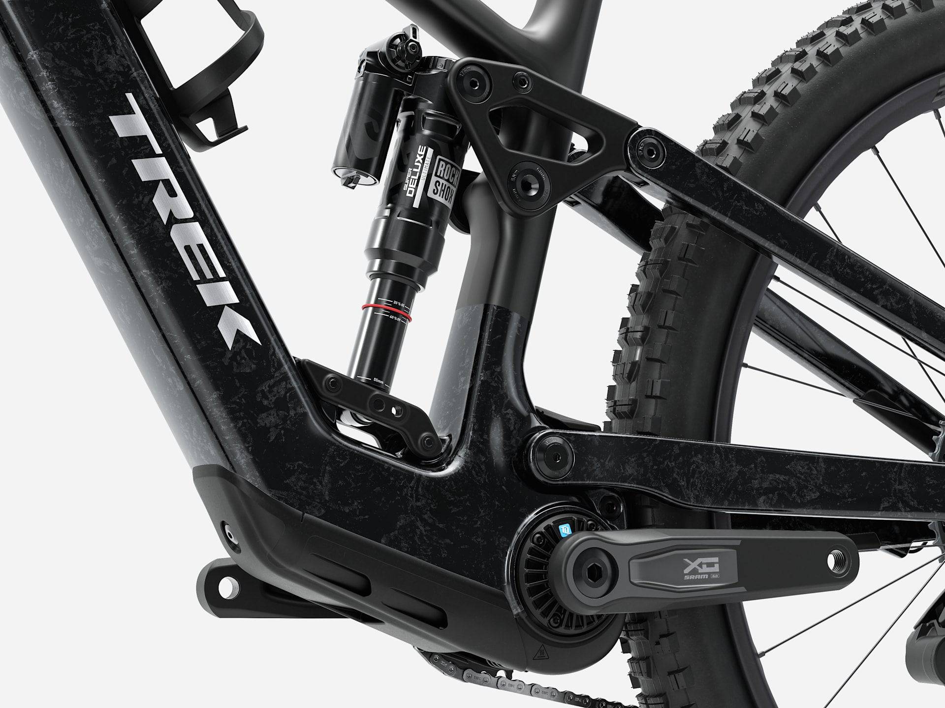 Trek Fuel+ EX 9.9 X0 AXS mountain bike with TQ HPR50 motor, SRAM X0 AXS drivetrain, and versatile trail setup.