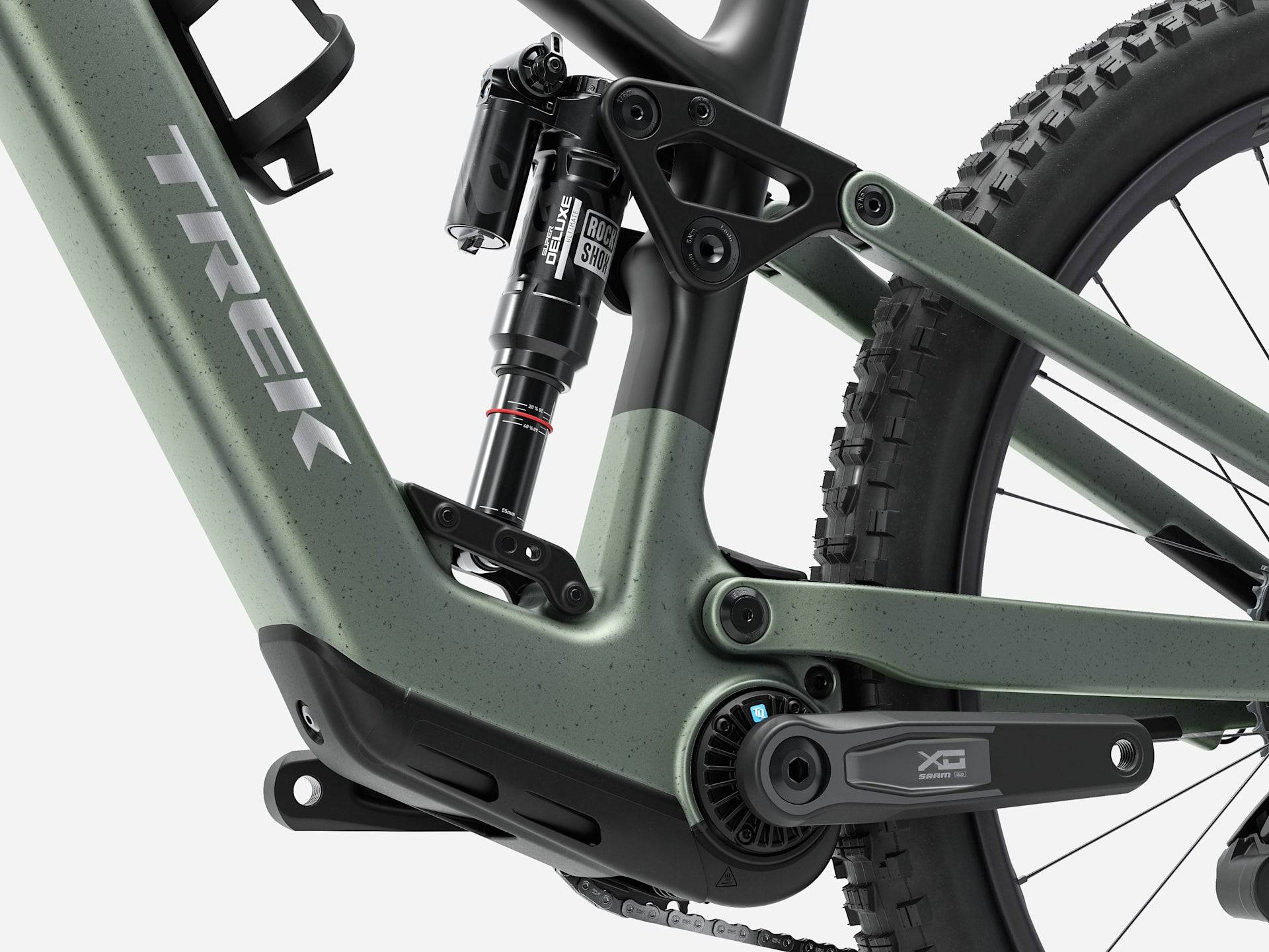Trek Fuel+ EX 9.9 X0 AXS bike with TQ HPR50 motor, SRAM X0 AXS, featuring a versatile trail bike frame and components.