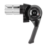 MicroSHIFT Sword 10-speed bar end shifters with indexed and friction modes, mounted on bicycle handlebars for precise gear shifting.