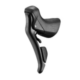 MicroSHIFT Sword Black 9-speed drop bar shifters for road bikes, showing the ergonomic design and gear levers.