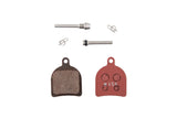 Hope all weather compound disc brake pads for reliable performance, shown in a close-up of the brake components.