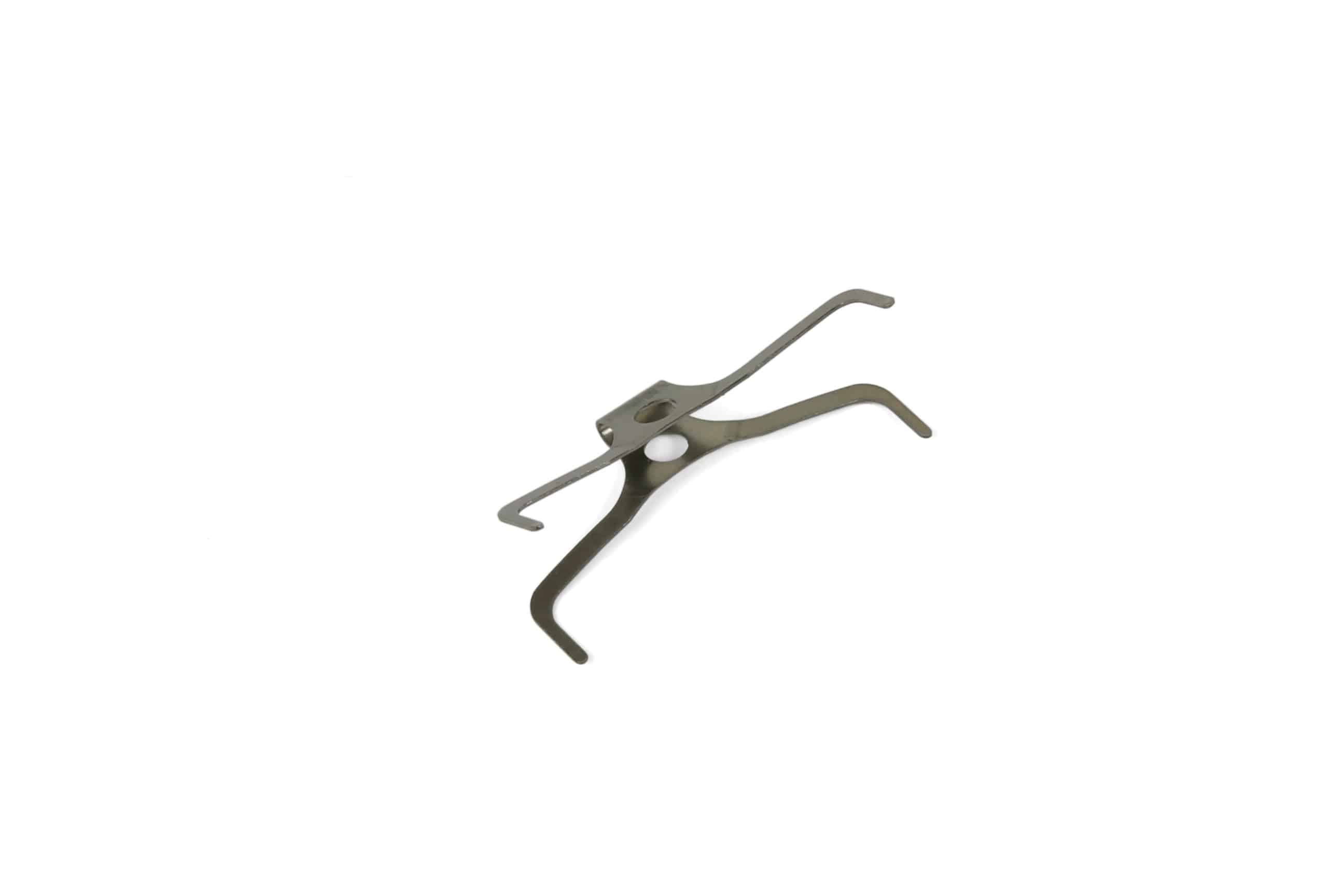 Hope V4 brake pad spring component for consistent braking performance and noise reduction, shown in the image.