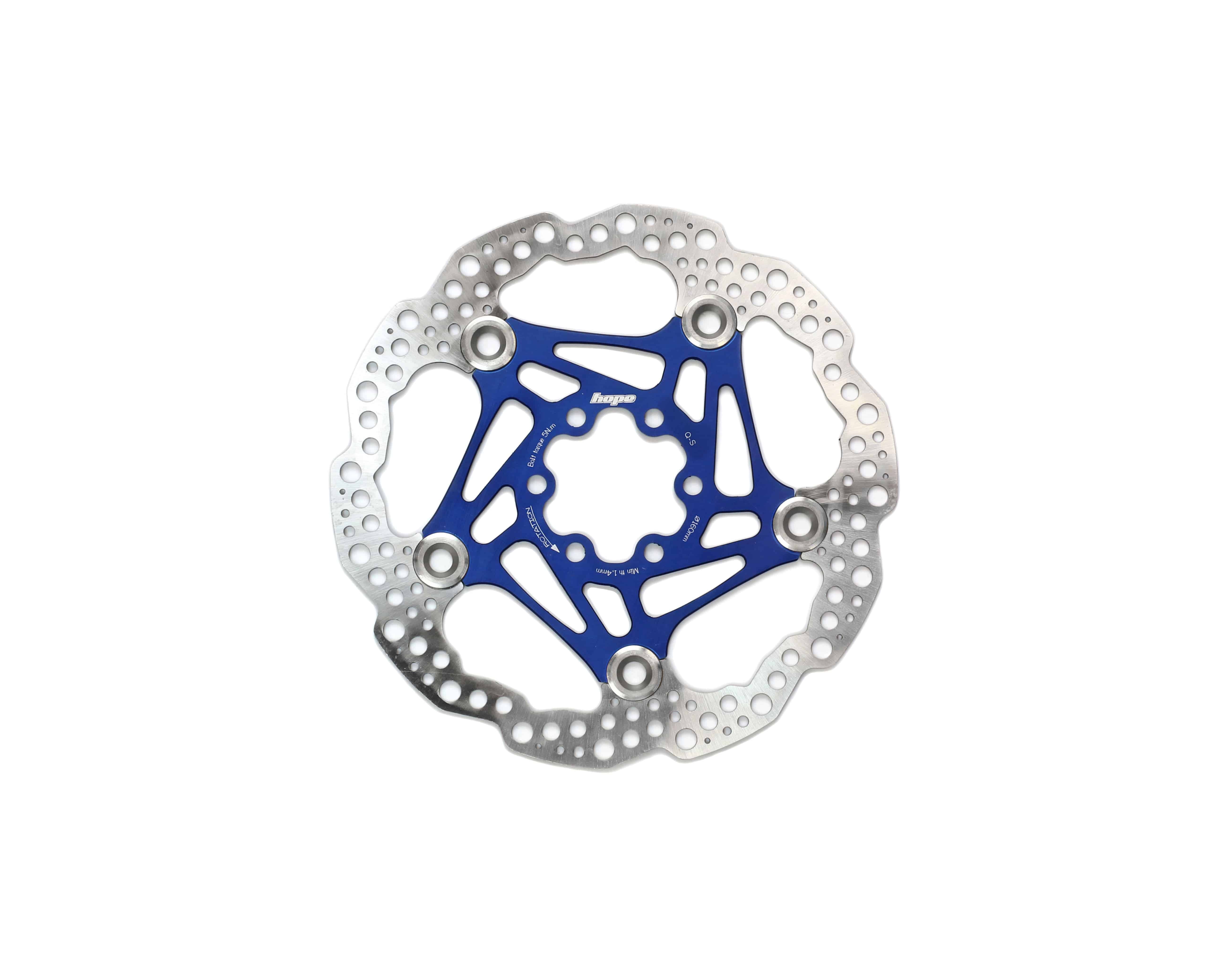 Hope Universal 6 Bolt Floating Disc Rotor for mountain bike braking, showing the metal rotor with bolt holes and brake surface.