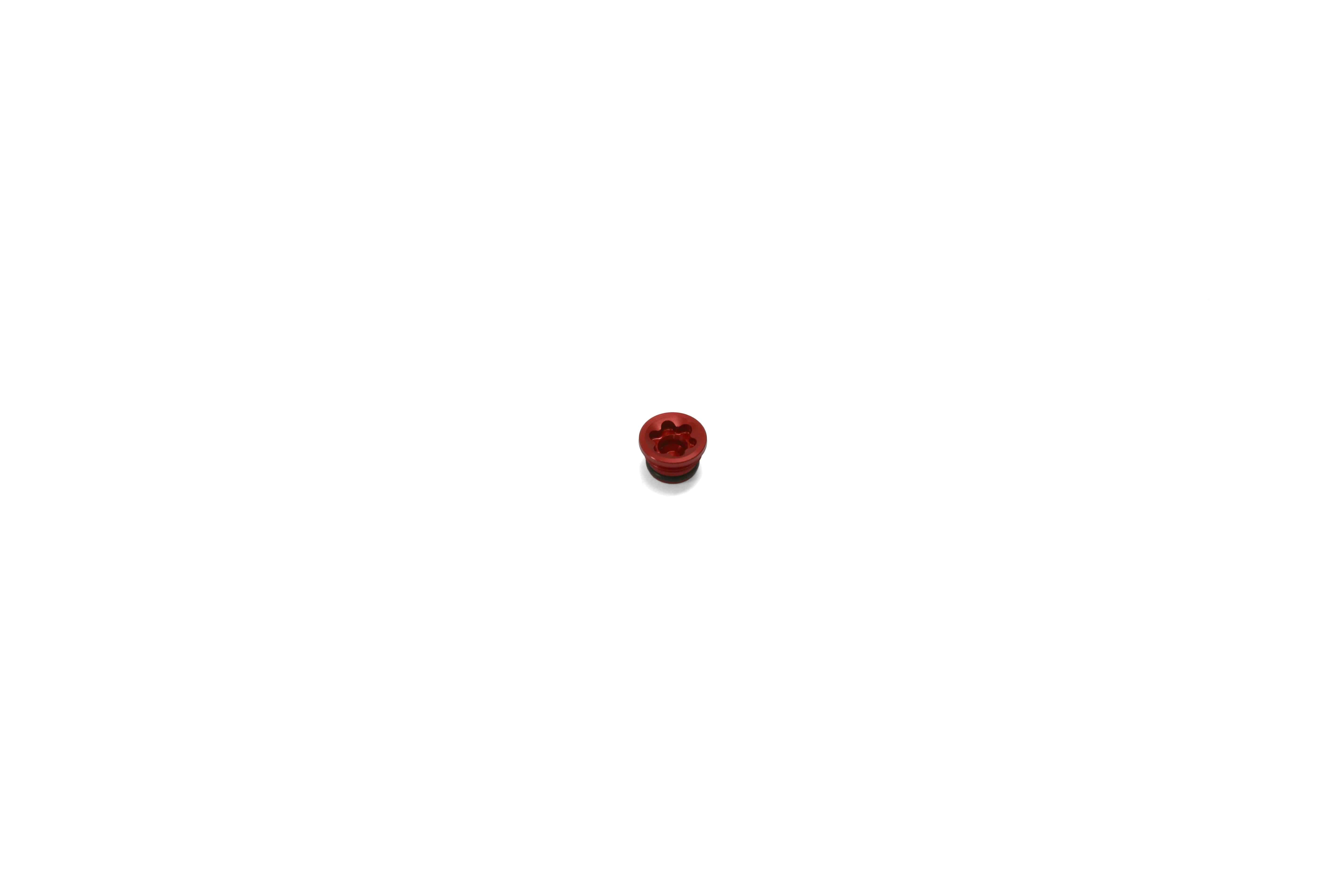 Hope RX4-SR small bore red brake cap, replacement component for Hope RX4 brakes, DOT approved, shown on a brake component.