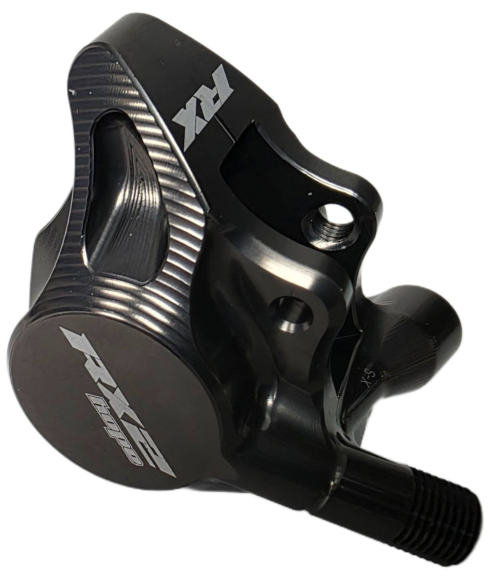 Hope RX2 Complete Caliper FM Std for Dropbar Bikes, CNC braking component with precision design, shown in the image.