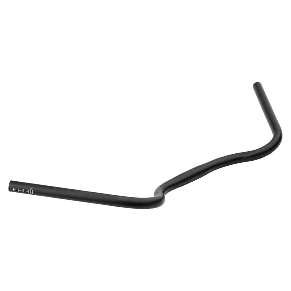Surly Open Bar 2.0 handlebar with shim for 31.8mm stem clamp, shown in an upright riding position, bike component for cycling.