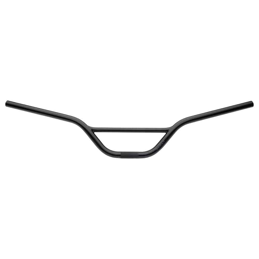 Surly Sunset Bar BMX-inspired upright handlebar with 110mm rise and anti-rust coating, designed for bike components.