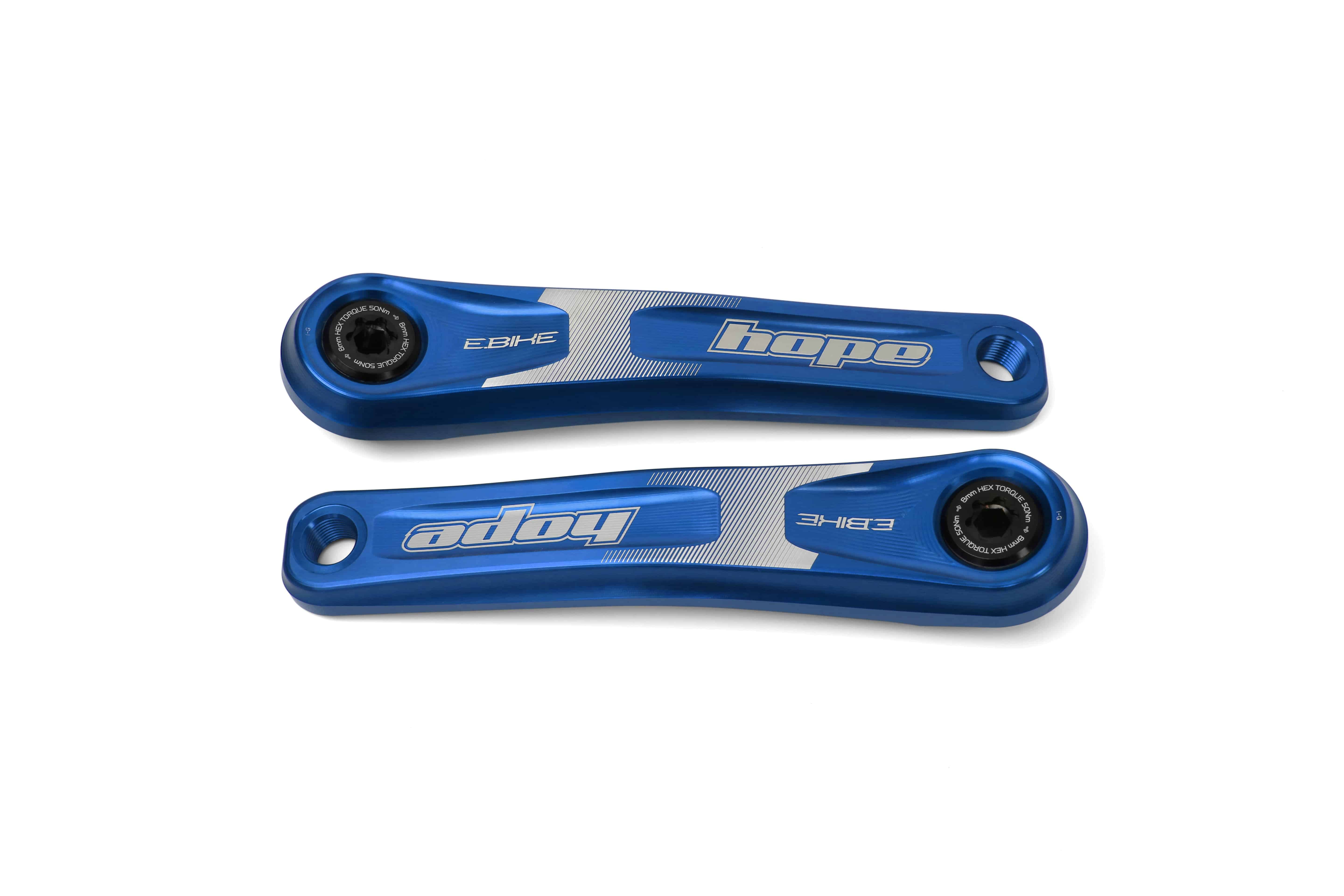 Hope E-Bike crankset with standard offset, featuring smooth pedaling and efficient power transfer, shown in this component image.