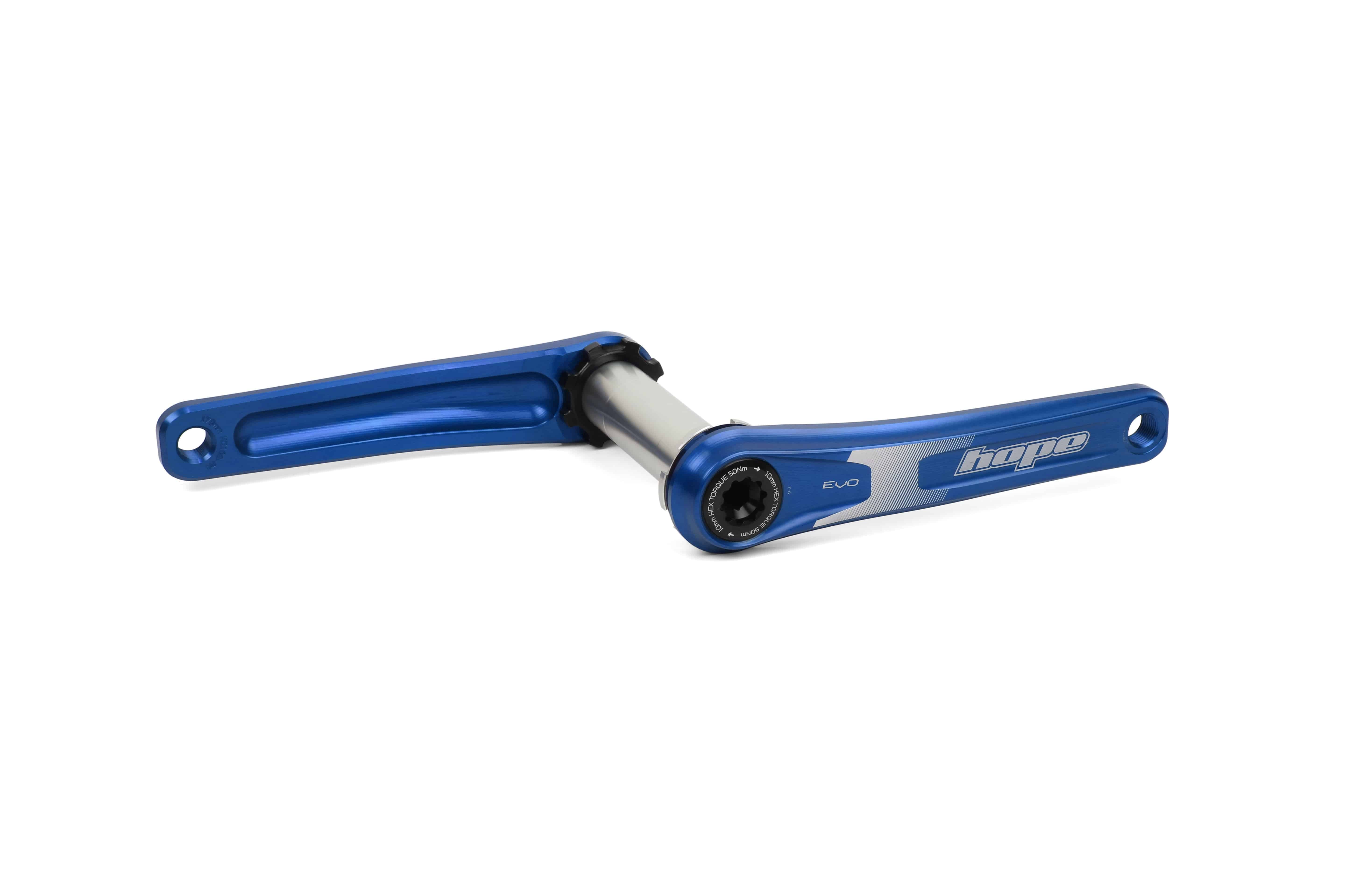 Hope EVO Super Boost 73mm crankset for bike drivetrain components, featuring durable construction and sleek black finish.