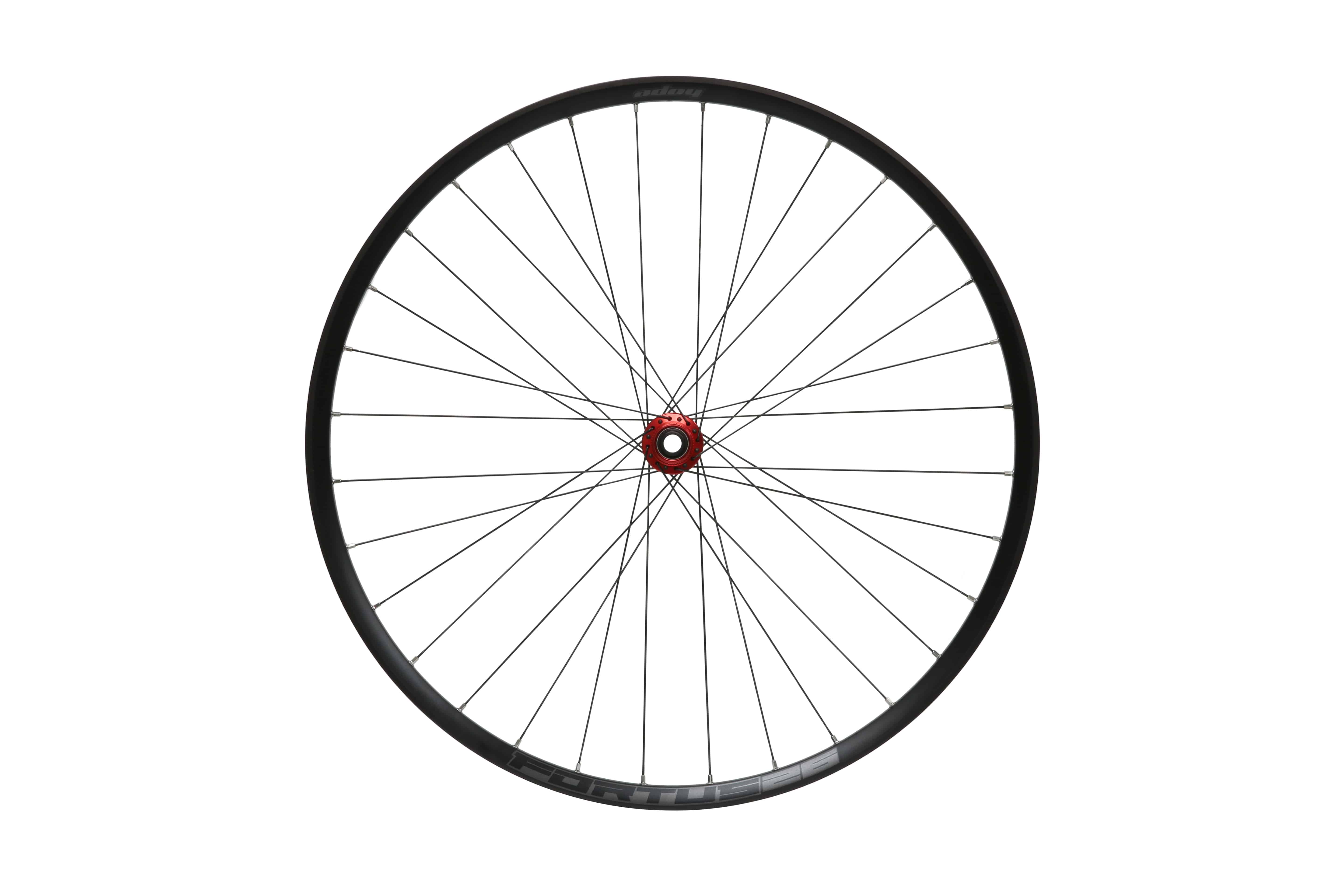 Hope Front 26 Fortus 26W Pro mountain bike wheel hub with center lock, 100x15mm axle, in silver finish.