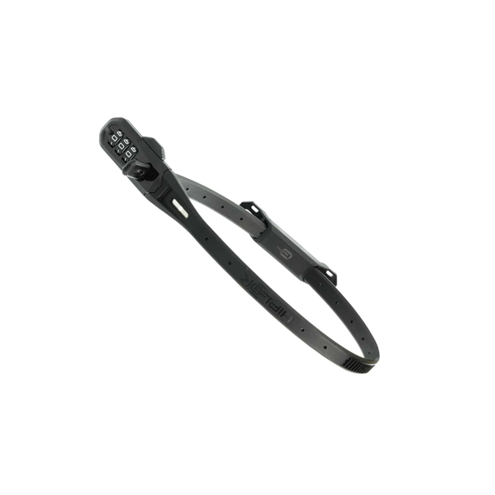 Hiplok ZLOK combo bike lock with mounting bracket, showing the compact lock and adjustable strap for secure cycling.