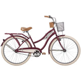 Huffy Deluxe Cruiser Bike 26-inch with basket, rear rack, and comfort features, shown in a classic cruiser style.