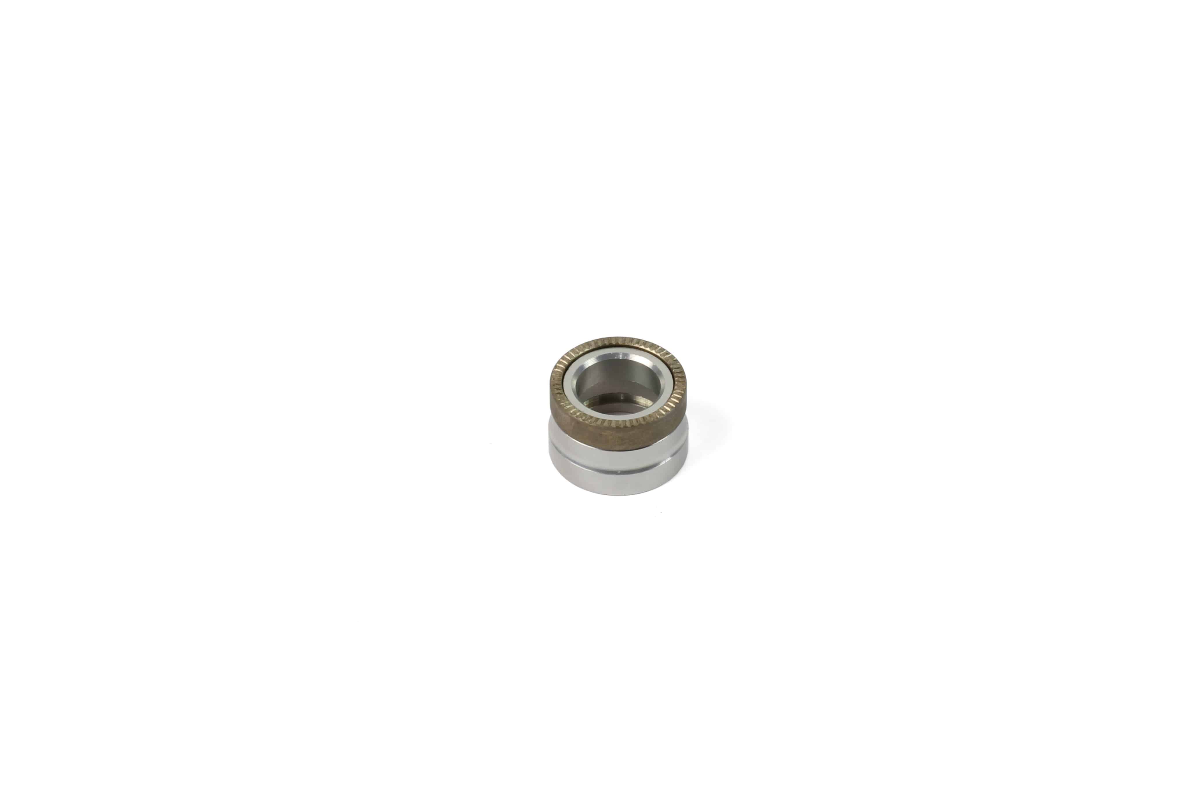 Silver Hope Pro 2 SS/TR drive-side 12mm spacer for cycling hub component, shown in close-up with detailed metal finish.
