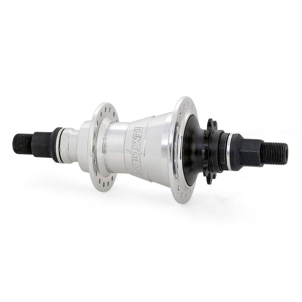 Demolition BMX Whistler cassette hub with 120-point engagement and 9-tooth driver, shown from side view with black finish.