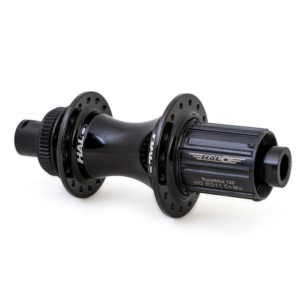 Halo GXC SupaDrive rear hub for disc brake bikes, 12x142mm, suitable for XC racing and endurance mountain biking components.