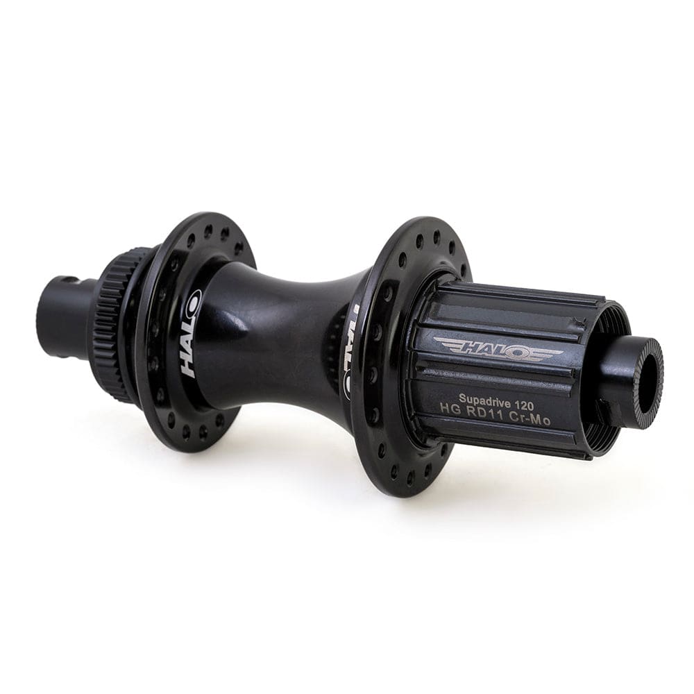 Halo GXC SupaDrive rear hub with Centrelock disc mount, 12x142mm for XC racing and endurance bike components.