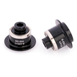 Halo Hub Spares MT Supadrive rear axle ends for Shimano HG and SRAM XD cassettes, black metal components for bike hubs.