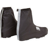 Black HUMP reflective cycling shoe covers made of water-repellent material, designed as overshoes for cycling footwear.