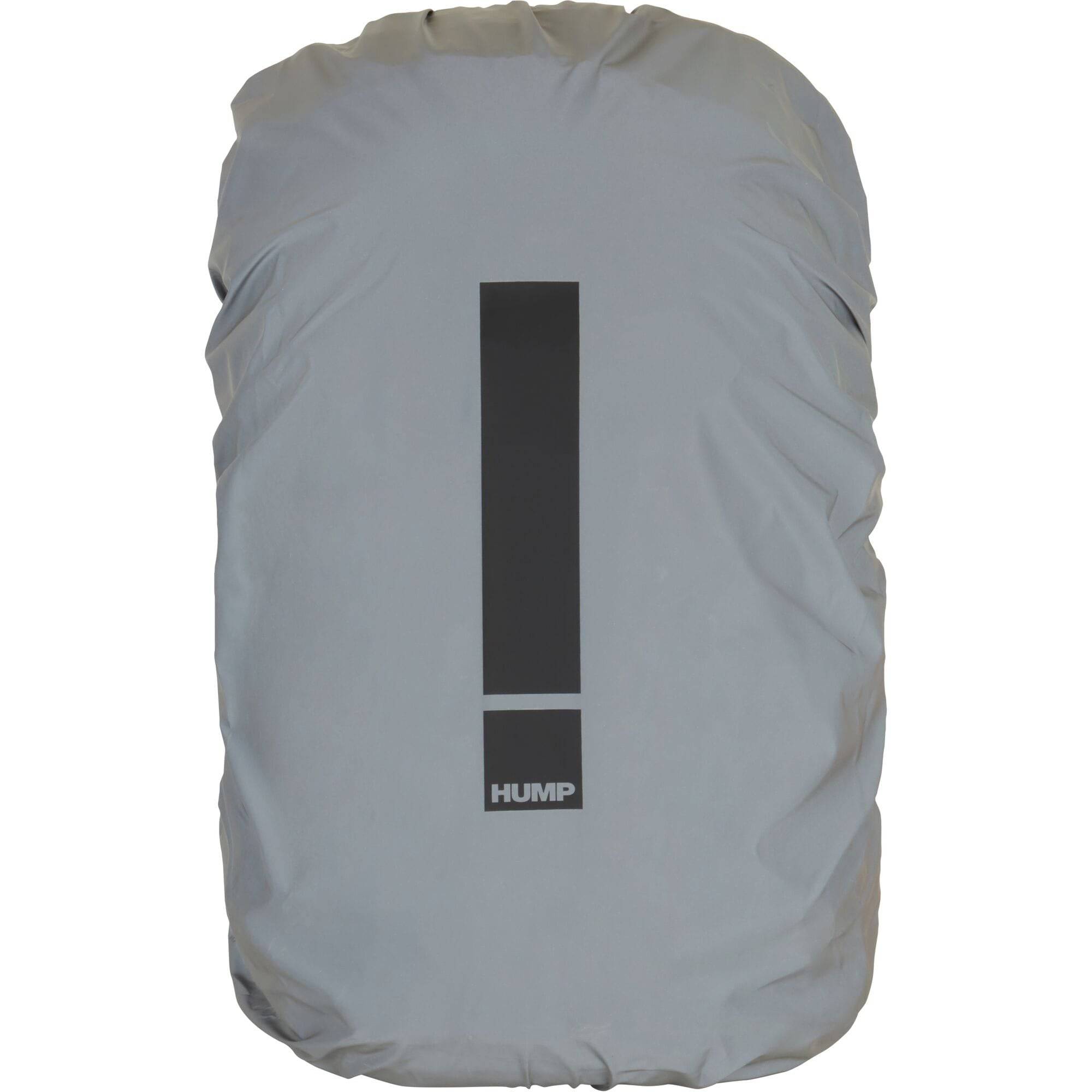 HUMP Ultra Reflective Waterproof Backpack Cover in silver with 360° visibility and rain protection for outdoor accessories.