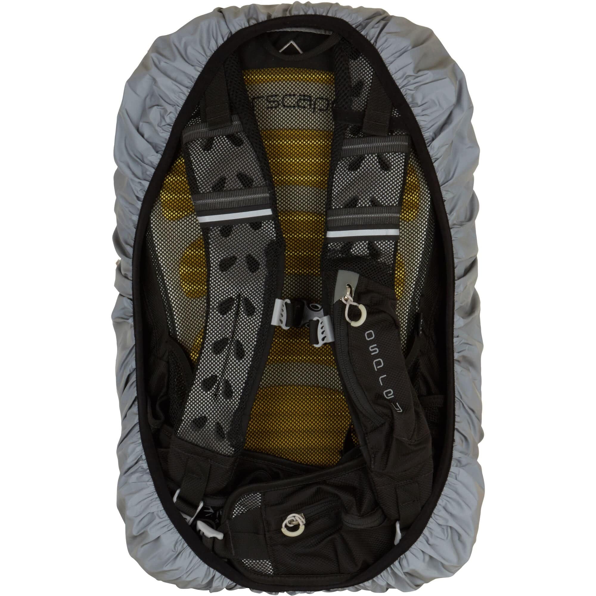 HUMP Ultra Reflective Waterproof Backpack Cover in silver with 360° visibility and rain protection for accessories.