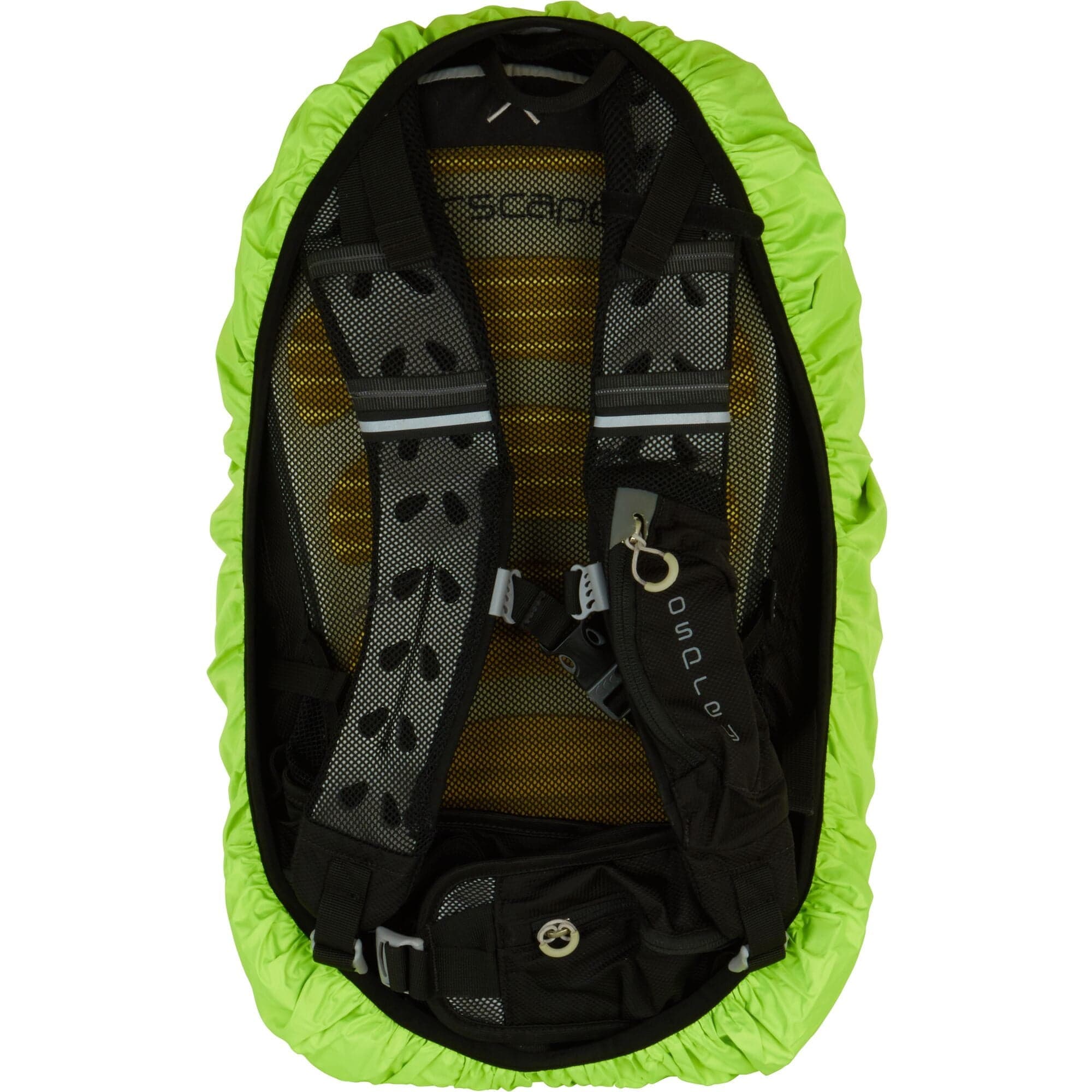 HUMP high-visibility yellow waterproof backpack cover for 40-50L packs, reflective for added safety, accessory for outdoor gear.
