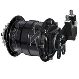 Rohloff Speedhub XL 170 fatbike hub with 14-speed internal gear, 32-hole, 170mm spacing, mounted on a wheel.