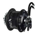 Rohloff Speedhub 500/14 internal gear hub with 14-speed sealed oil bath for bicycles, showcasing the compact, durable component.