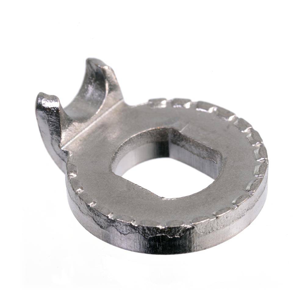 Sturmey Archer rear axle lockwasher for bicycle hub assembly, close-up of metal component on bike part.