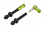 Granite JUICY NIPPLE valve cap kit with removal tool and optional valve stem set, green components for vehicle tire maintenance.