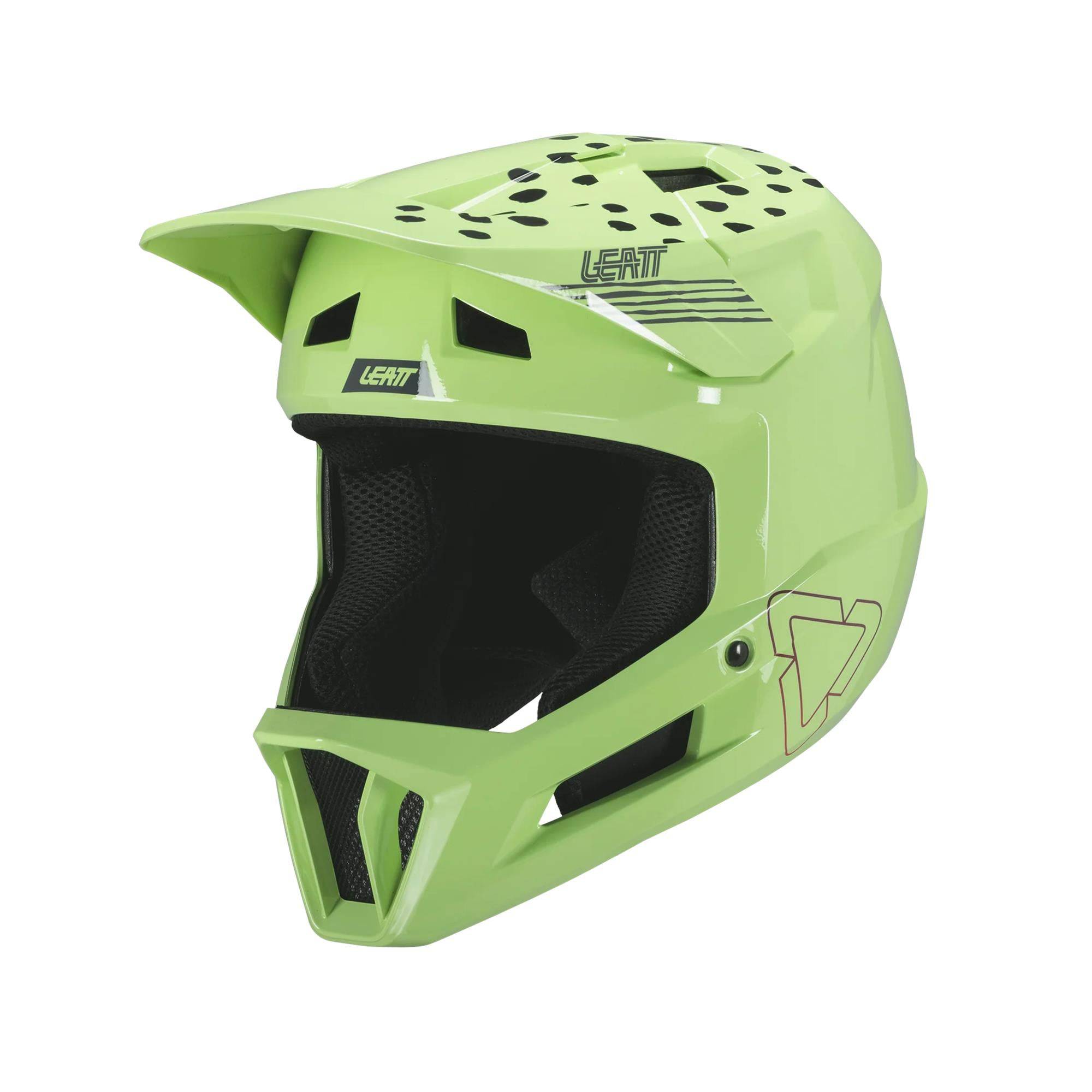 Junior Leatt Gravity 1.0 MTB full-face helmet with 360° Turbine Technology, featuring lightweight design and adjustable straps.