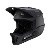 Leatt Gravity 2.0 full-face mountain biking helmet with 360° Turbine Technology, black with ventilation vents and adjustable straps.