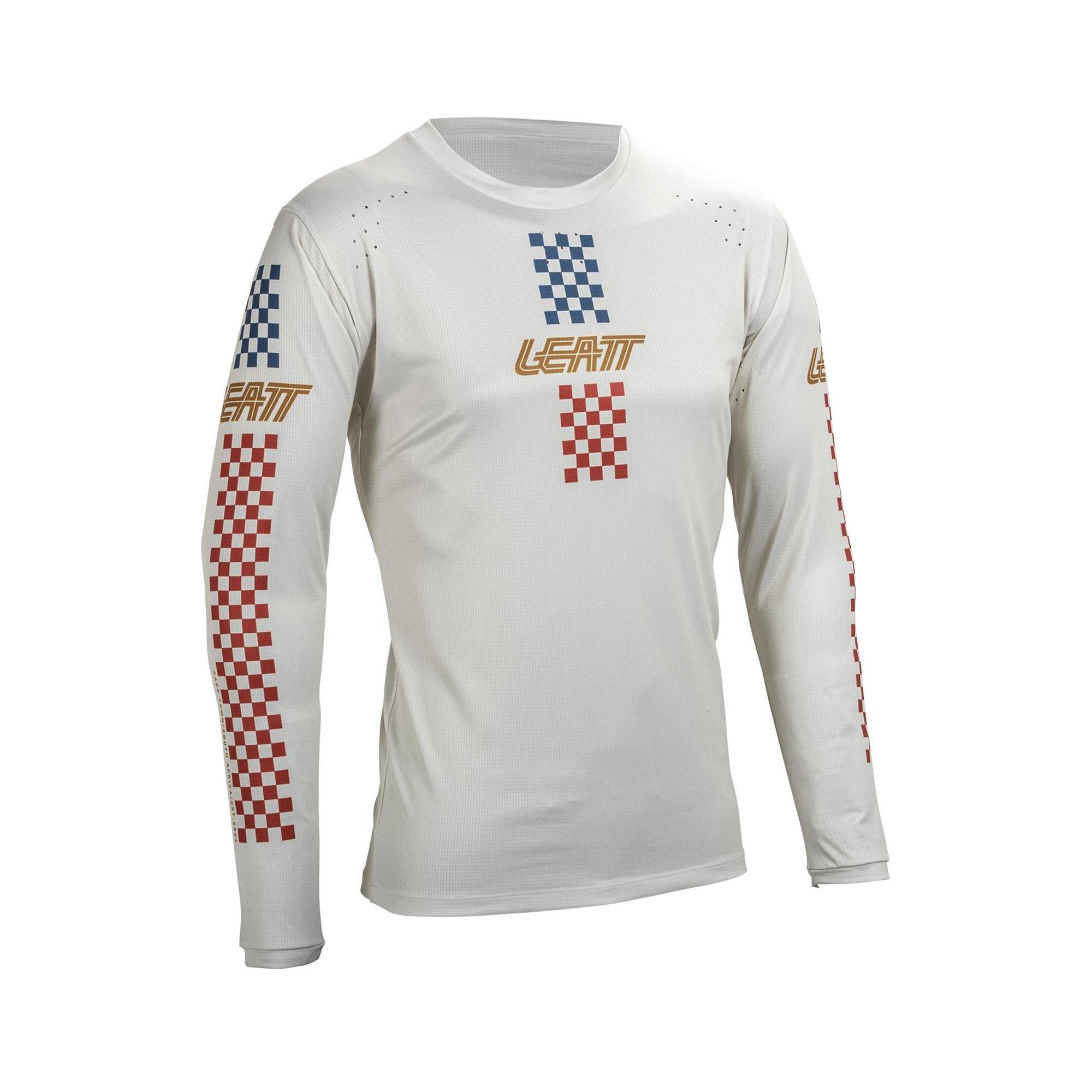 Leatt Enduro 4.0 MTB long sleeve jersey with cooling IceYarn fabric, designed for mountain biking comfort and performance.