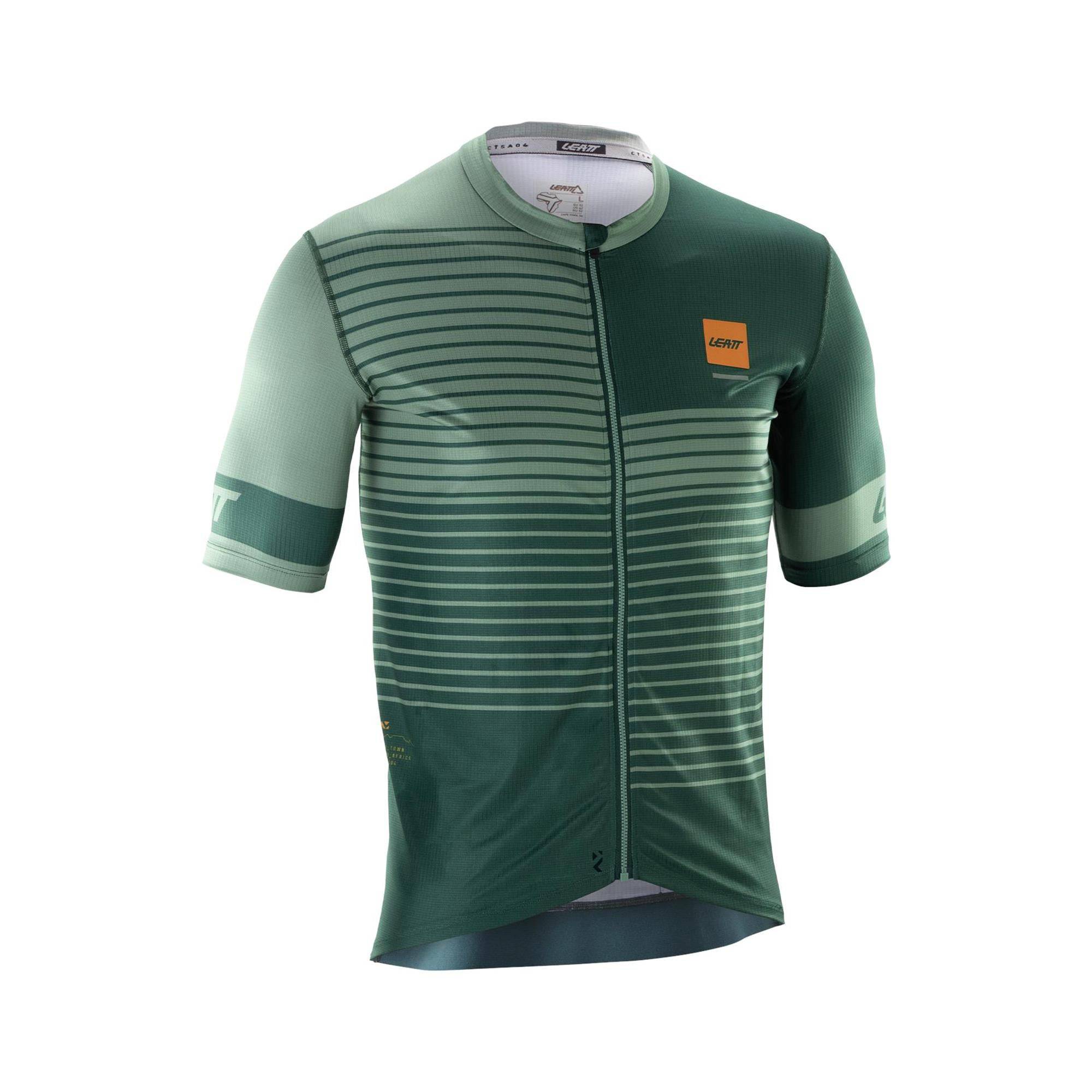 Leatt Endurance 3.0 MTB jersey in slim fit, breathable cycling clothing for XC and gravel riding, shown in black with logo details.