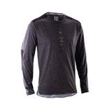 Leatt Trail 4.0 MTB long sleeve jersey, breathable and durable mountain bike shirt, shown in a close-up of the fabric and design.