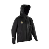 Leatt Windblock 1.0 MTB jacket, lightweight wind-resistant cycling clothing, shown in black with zip front and reflective details.