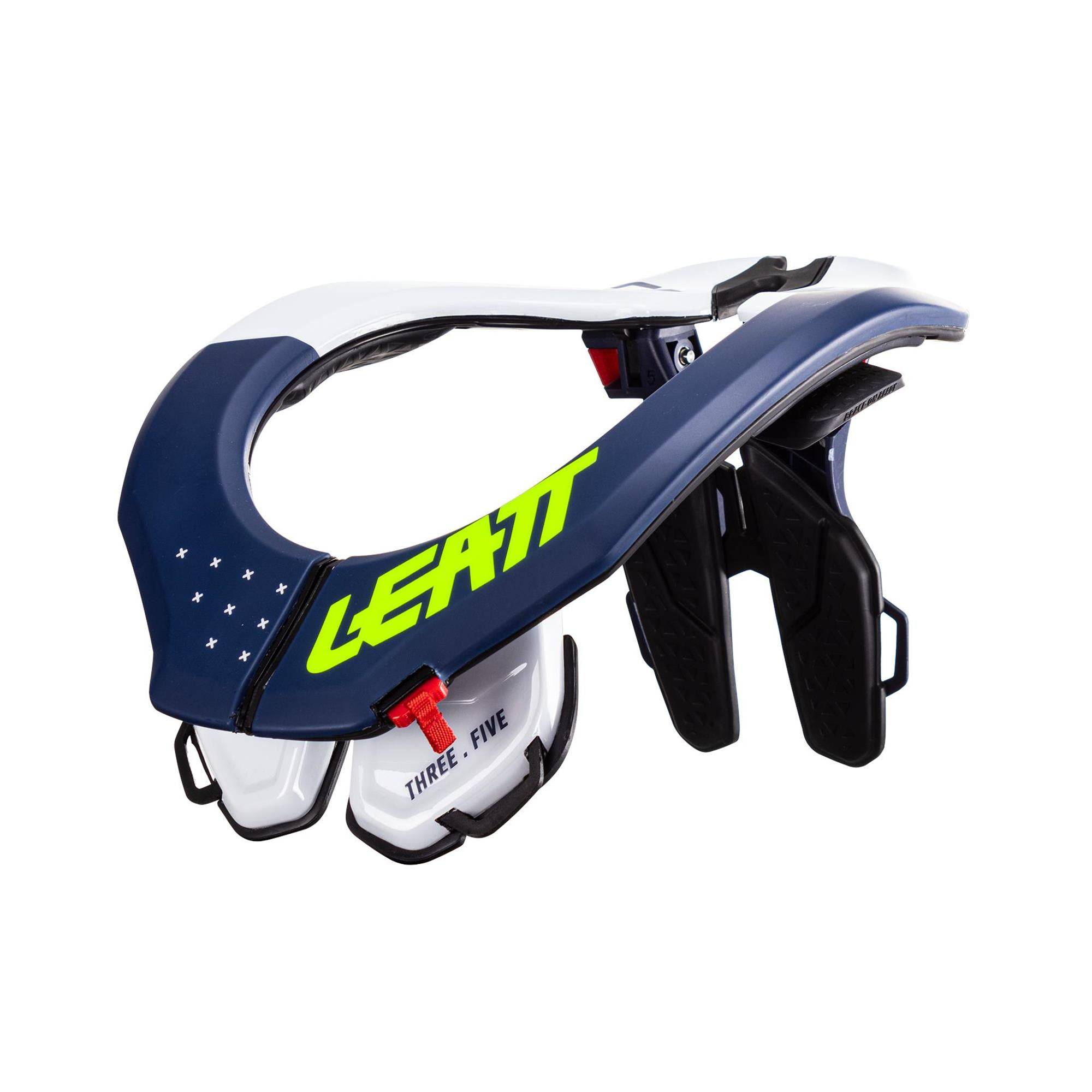 Lightweight Leatt 3.5 Neck Brace for riders, adjustable protective gear designed to ensure safety and comfort during riding.