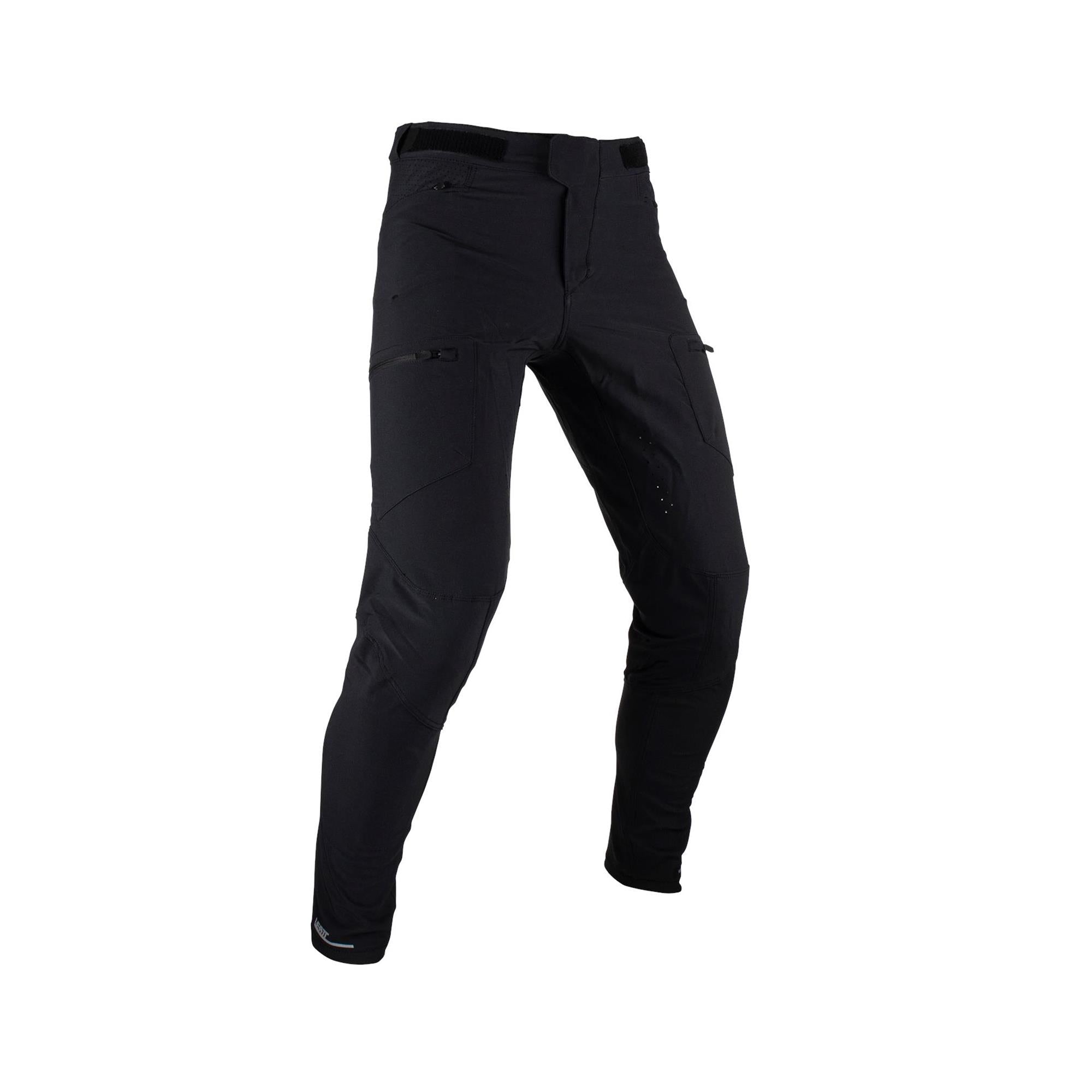 Leatt Enduro 3.0 MTB pants with waterproof breathable panels and integrated knee guard fit, designed for mountain biking.