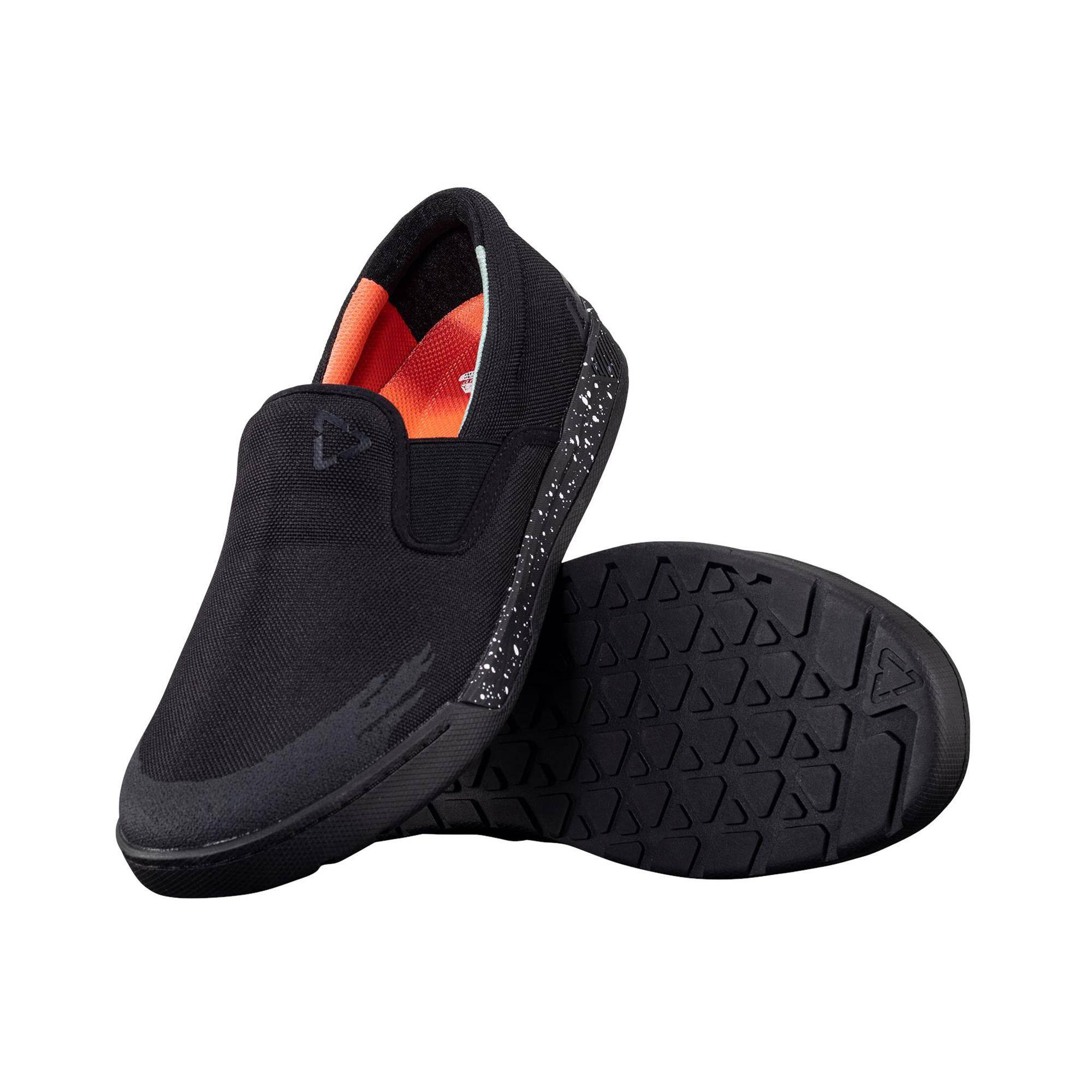 Leatt RideOn 2.0 Slip-On Shoes with RideGrip™ Pro sole, casual and riding footwear, black and sleek design.