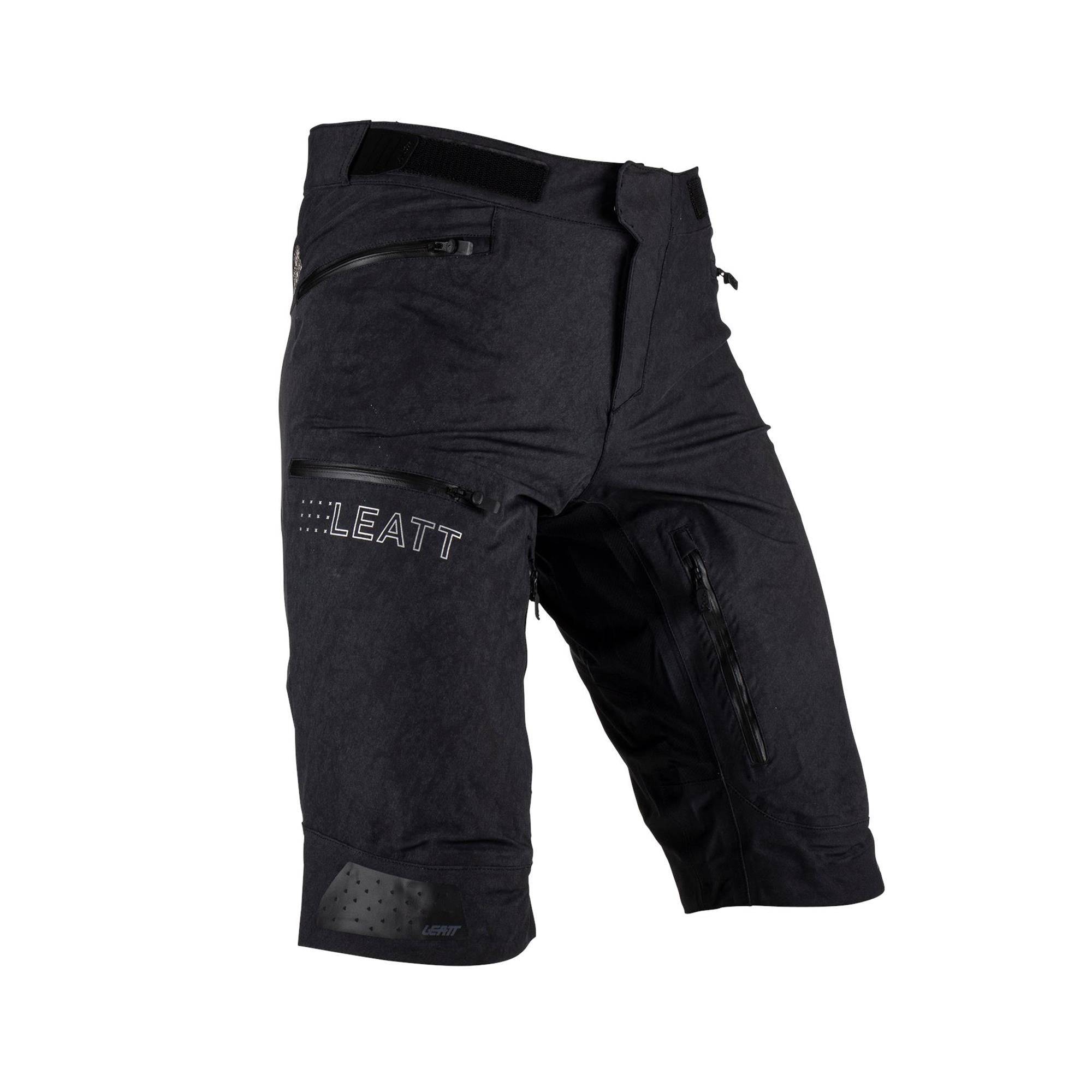 Leatt HydraDri MTB 5.0 mountain bike shorts in water-resistant, breathable fabric with comfort and ventilation features.