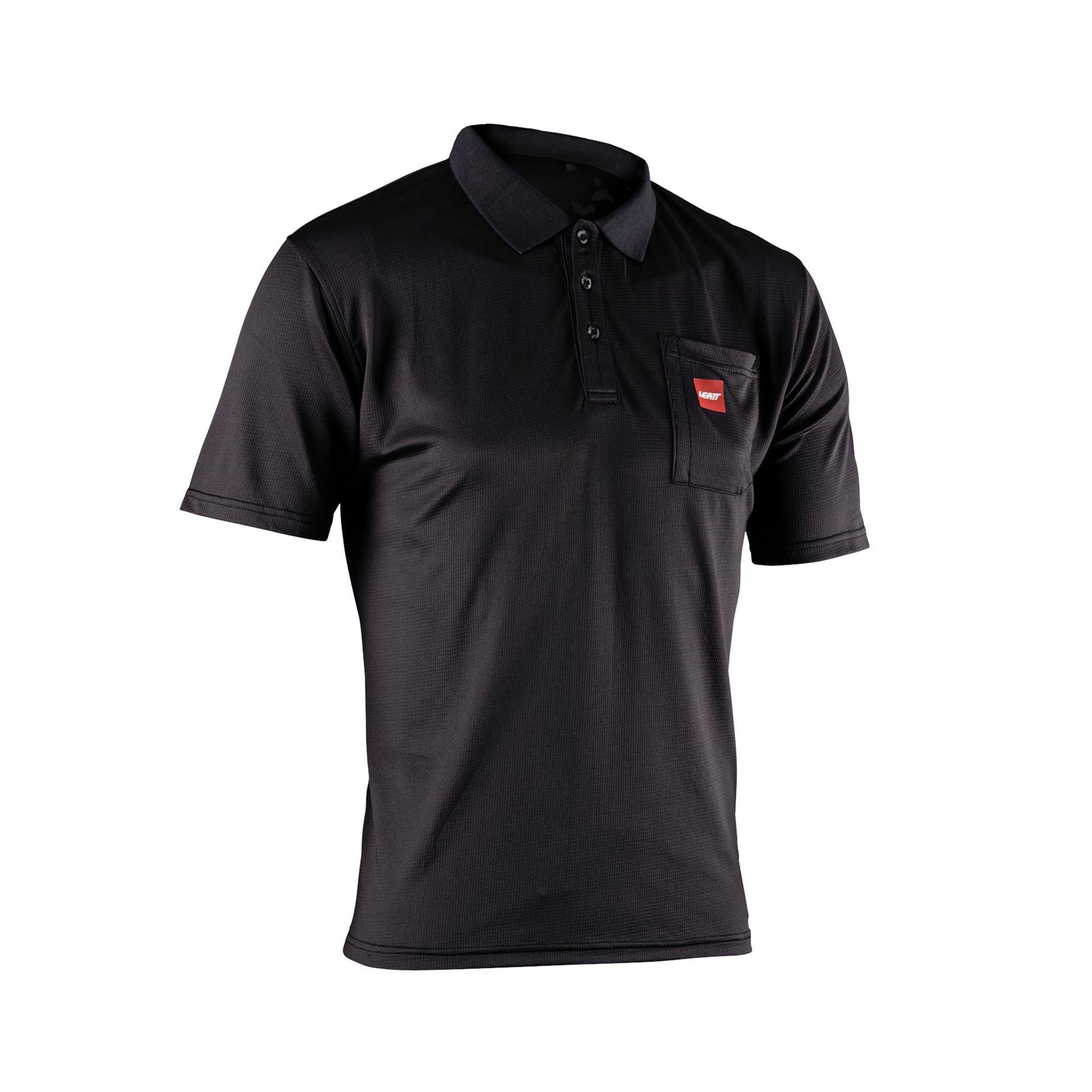 Leatt Team Short Polo Shirt 2026 unisex MTB casual clothing made of IceYarn fabric, shown in a close-up image.
