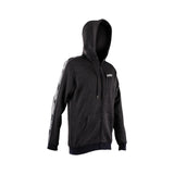 Leatt Zip Up Tech Hoodie 2026 in stretch fleece, casual and technical apparel, shown in a close-up of the navy blue hoodie.