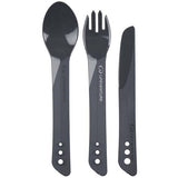 Lifeventure Ellipse travel cutlery set with knife, fork, and spoon made of BPA-free material, designed for portable accessories.