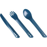 Lifeventure Ellipse travel cutlery set with knife, fork, and spoon, BPA-free stainless steel accessories for on-the-go eating.