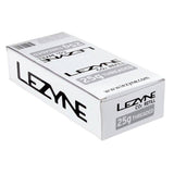 Lezyne threaded 25g CO2 cartridge for fast bike tire inflation, shown in a box of 30 accessories for reliable inflation.