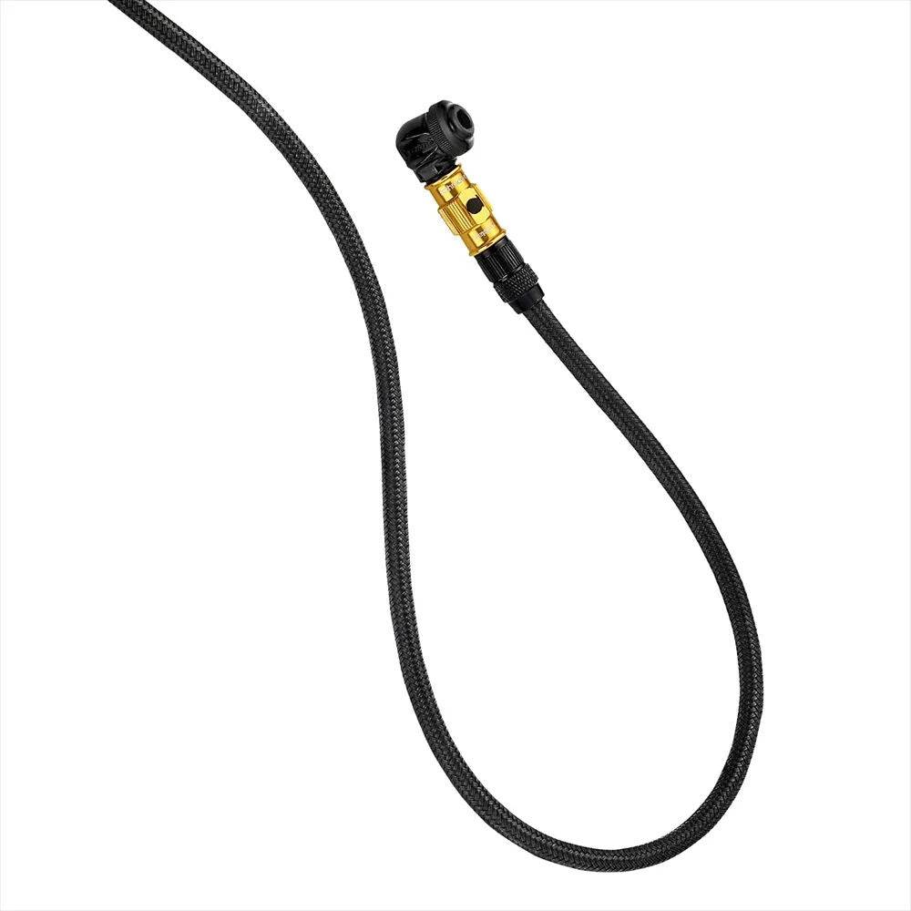 Lezyne ABS braided floor pump hose, durable replacement accessory with braided design, compatible with Lezyne pumps.